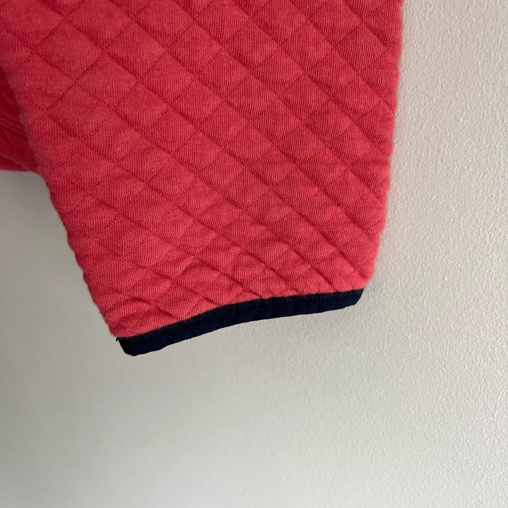 J. Crew Red Zip Up Quilted Sweatshirt size Medium
